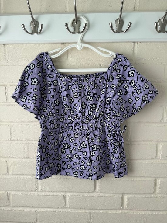 Free Assembly Other - Free Assembly | Girls Purple Floral Peplum Top | Small 6/6X